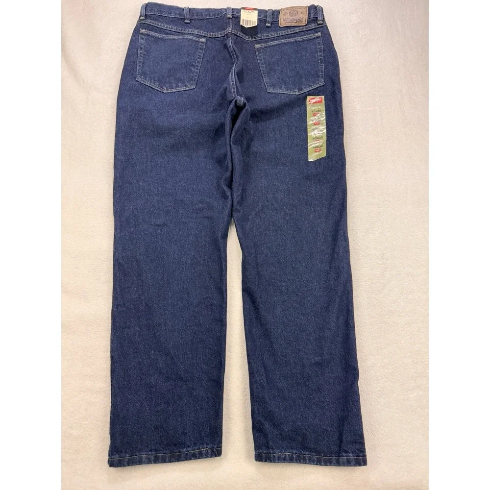 Wrangler Hero Jeans Men 40x30 Blue Regular Fit Straight Workwear NWT - Picture 3 of 8